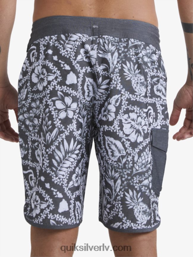 vīriešiem Quiksilver ūdensvīra ierašanās lei 20 ķemmīšgliemeņu dēļu šorti melnā ierašanās lei 88064R1417