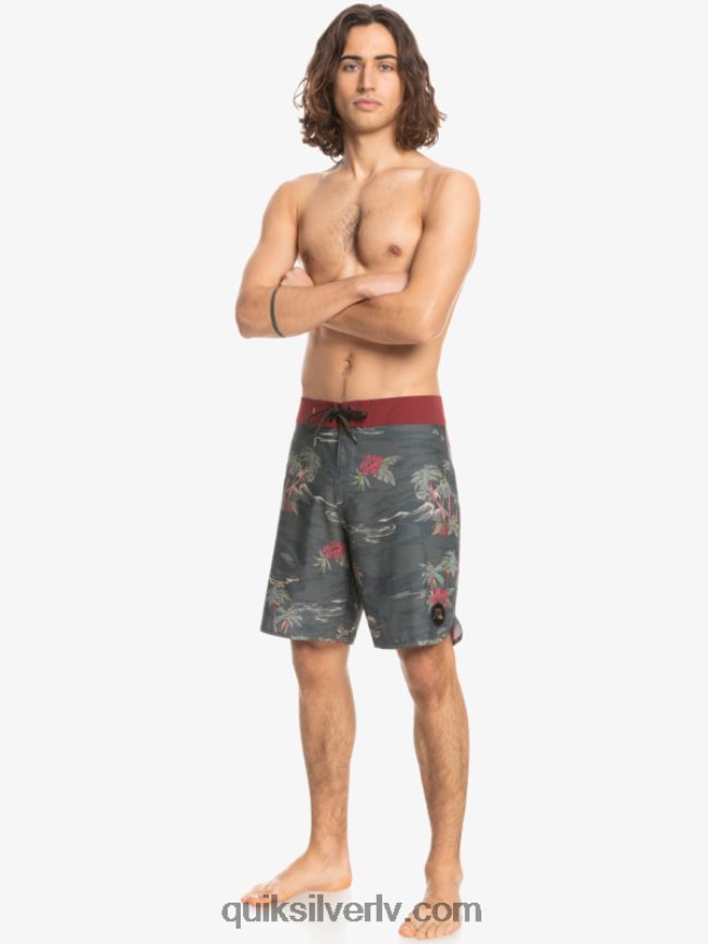 vīriešiem Quiksilver hempstretch ķemmīšgliemene 19 dēļu šorti asfalts 88064R1742