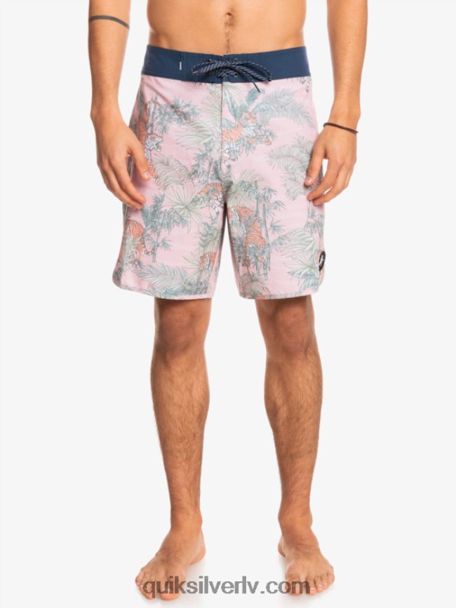vīriešiem Quiksilver hempstretch ķemmīšgliemene 19 dēļu šorti g-zemes plīvura roze 88064R1744