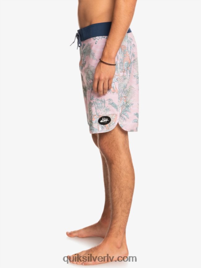 vīriešiem Quiksilver hempstretch ķemmīšgliemene 19 dēļu šorti g-zemes plīvura roze 88064R1744