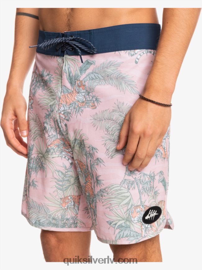 vīriešiem Quiksilver hempstretch ķemmīšgliemene 19 dēļu šorti g-zemes plīvura roze 88064R1744