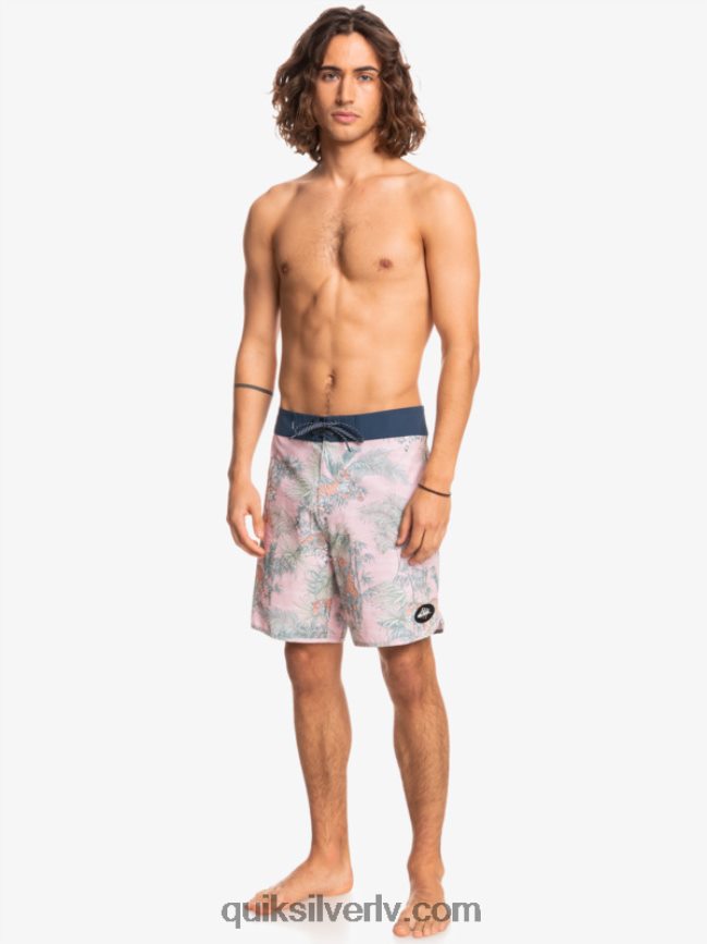 vīriešiem Quiksilver hempstretch ķemmīšgliemene 19 dēļu šorti g-zemes plīvura roze 88064R1744