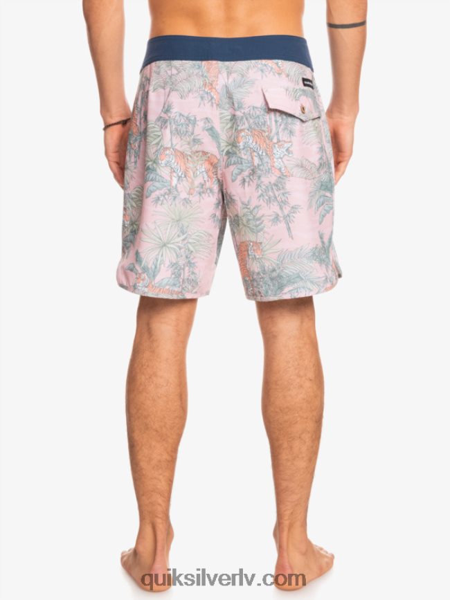 vīriešiem Quiksilver hempstretch ķemmīšgliemene 19 dēļu šorti g-zemes plīvura roze 88064R1744