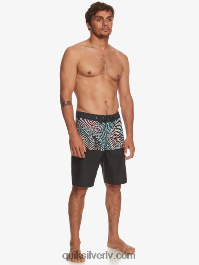 vīriešiem Quiksilver ikdienas iedalījums 20 dēļu šorti melns 88064R669