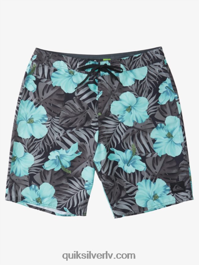 vīriešiem Quiksilver ikdienas klasiski ziedu 20 dēļu šorti melns d ziedu 88064R1683