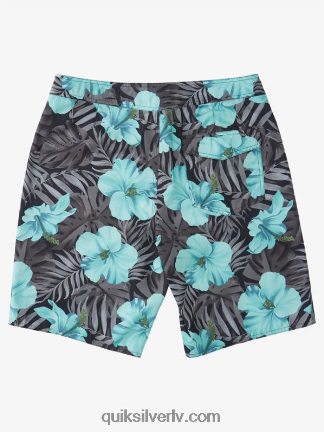 vīriešiem Quiksilver ikdienas klasiski ziedu 20 dēļu šorti melns d ziedu 88064R1683