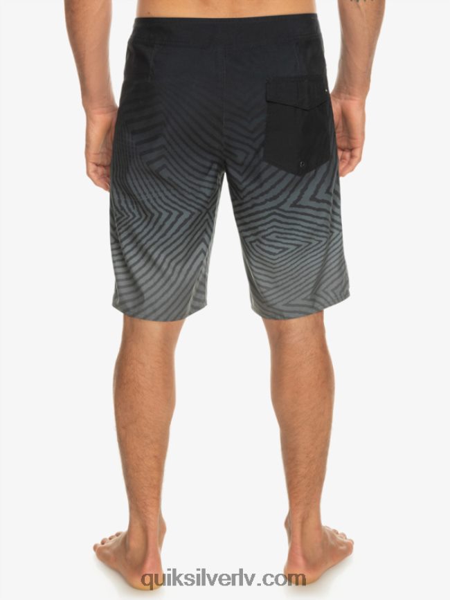 vīriešiem Quiksilver ikdienas velku izbalināt 20 dēļu šorti melns 88064R1281