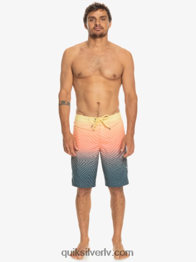vīriešiem Quiksilver ikdienas velku izbalināt 20 dēļu šorti pusnakts flote 88064R1284