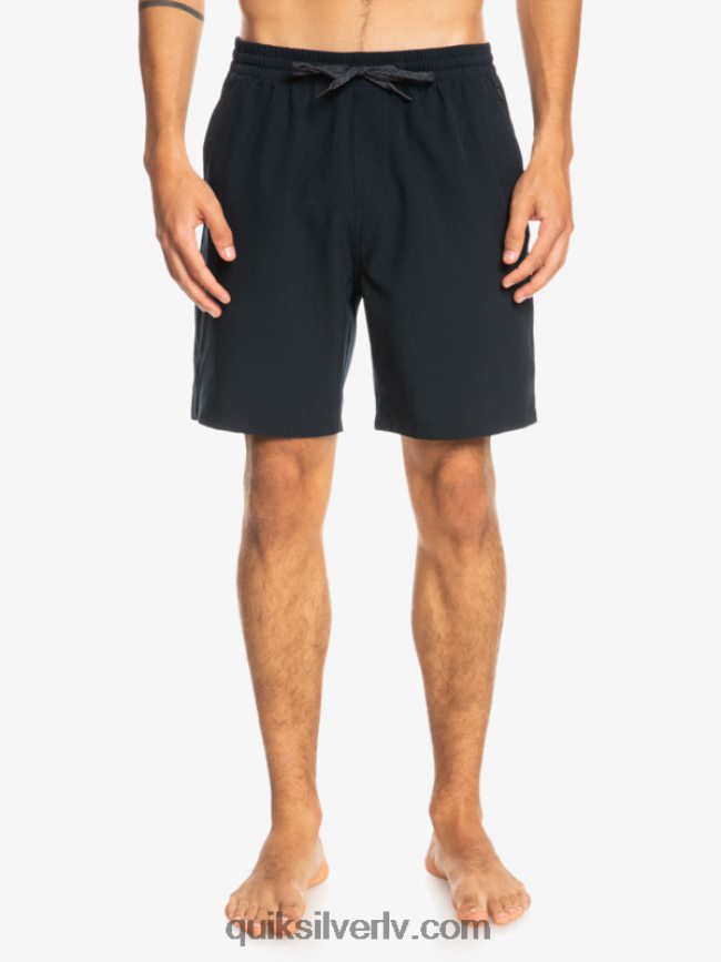 vīriešiem Quiksilver okeāna elastīgie 18 abinieku šorti melns 88064R342