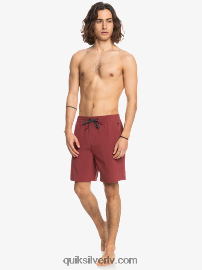 vīriešiem Quiksilver okeāna elastīgie 18 abinieku šorti rubīna vīns 88064R350