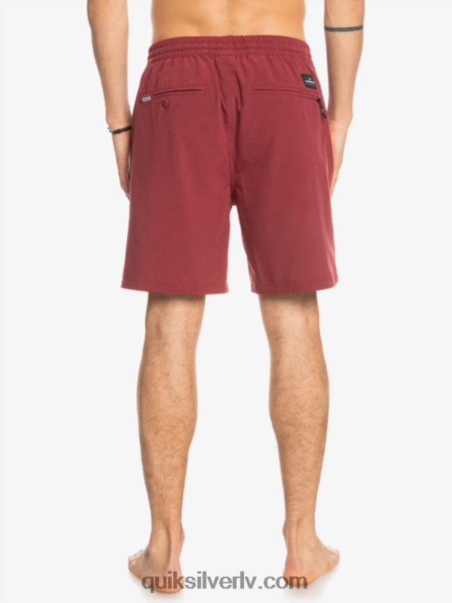 vīriešiem Quiksilver okeāna elastīgie 18 abinieku šorti rubīna vīns 88064R350