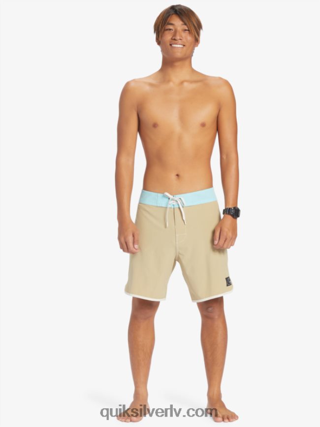 vīriešiem Quiksilver oriģinālie ķemmīšgliemeņu 18 dēļu šorti olīvu pelēks 88064R91