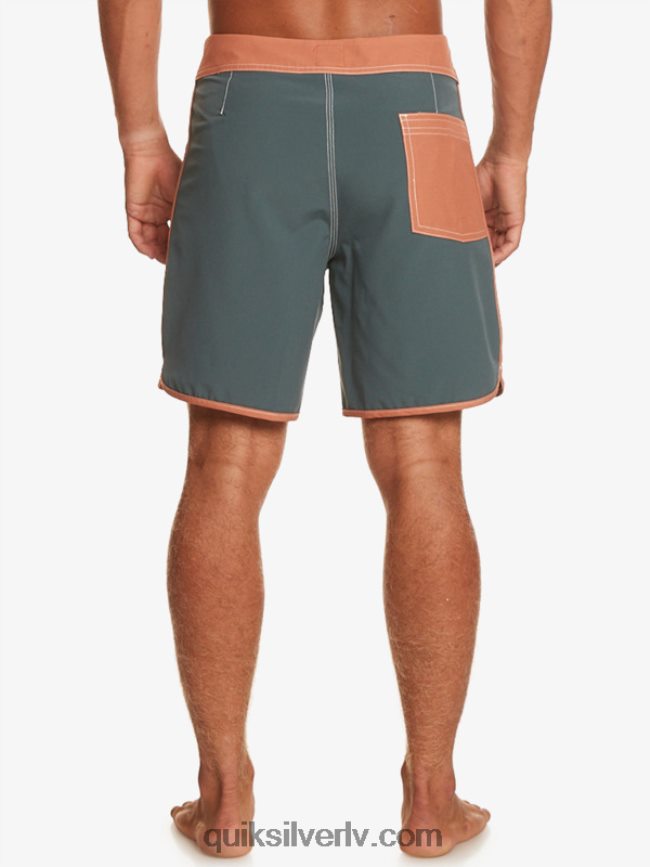 vīriešiem Quiksilver oriģinālie ķemmīšgliemeņu 18 dēļu šorti tumšs šīferis 88064R89