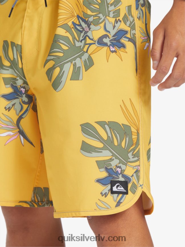 vīriešiem Quiksilver surfsilk ķemmīšgliemene 19 dēļu šorti dzeltenums 88064R214