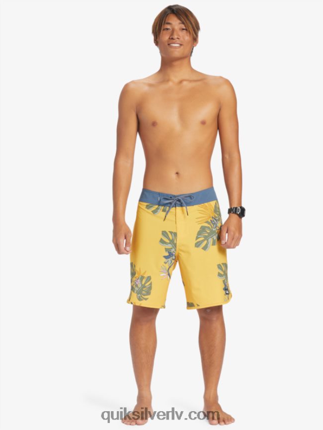 vīriešiem Quiksilver surfsilk ķemmīšgliemene 19 dēļu šorti dzeltenums 88064R214