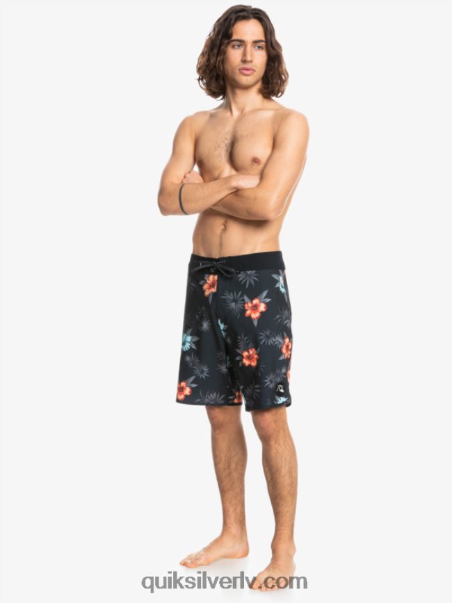 vīriešiem Quiksilver surfsilk ķemmīšgliemene 19 dēļu šorti melns 88064R1496