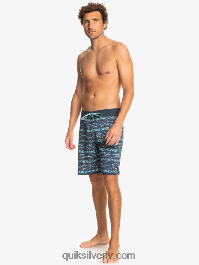 vīriešiem Quiksilver surfsilk ķemmīšgliemene 19 dēļu šorti pusnakts flote 88064R221