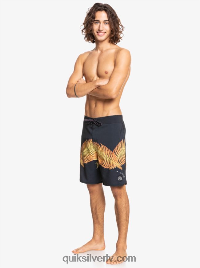 vīriešiem Quiksilver surfsilk hawaii ķemmīšgliemene 19 dēļu šorti melns 88064R1881
