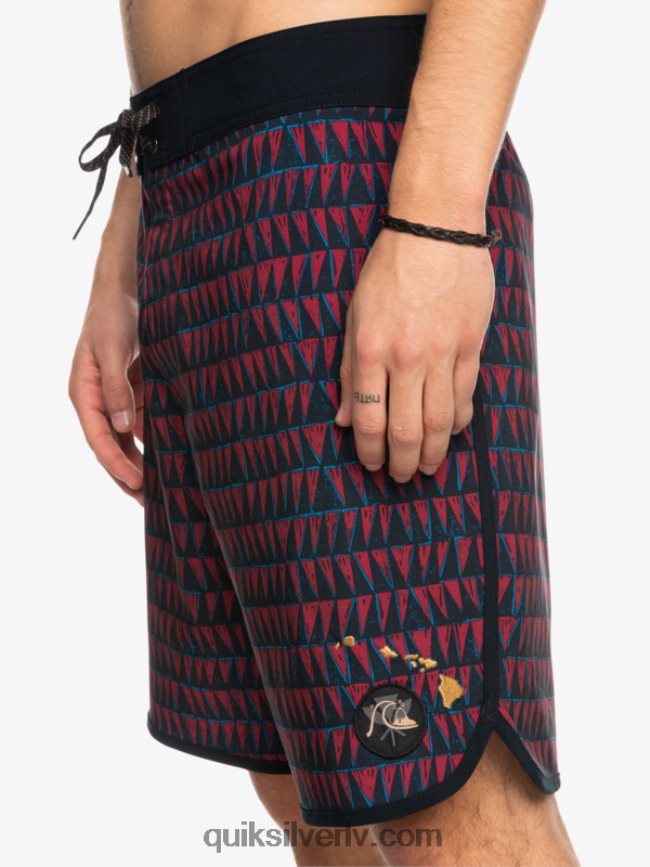 vīriešiem Quiksilver surfsilk hawaii ķemmīšgliemene 19 dēļu šorti rubīna vīns 88064R1322