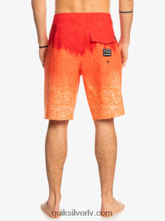 vīriešiem Quiksilver surfsilk hawaii pašmāju izbalējuši 20 dēļu šorti augsta riska sarkans 88064R1610