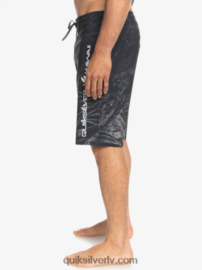 vīriešiem Quiksilver surfsilk hawaii pašmāju izbalējuši 20 dēļu šorti melns 88064R1608