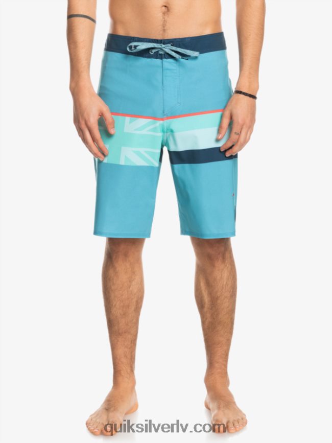 vīriešiem Quiksilver surfsilk izbalināta svītra 20 dēļu šorti delfu zils 88064R1604