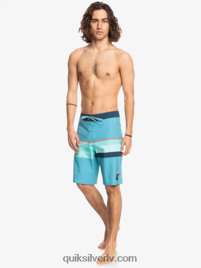 vīriešiem Quiksilver surfsilk izbalināta svītra 20 dēļu šorti delfu zils 88064R1604