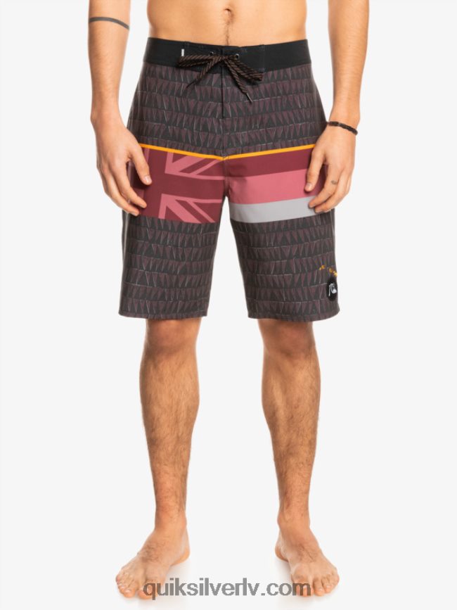 vīriešiem Quiksilver surfsilk izbalināta svītra 20 dēļu šorti rubīna vīns 88064R1605