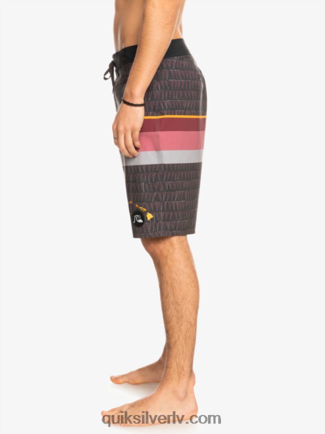 vīriešiem Quiksilver surfsilk izbalināta svītra 20 dēļu šorti rubīna vīns 88064R1605