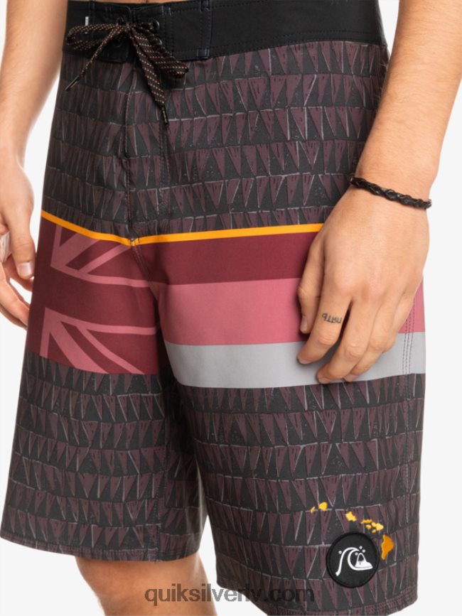 vīriešiem Quiksilver surfsilk izbalināta svītra 20 dēļu šorti rubīna vīns 88064R1605