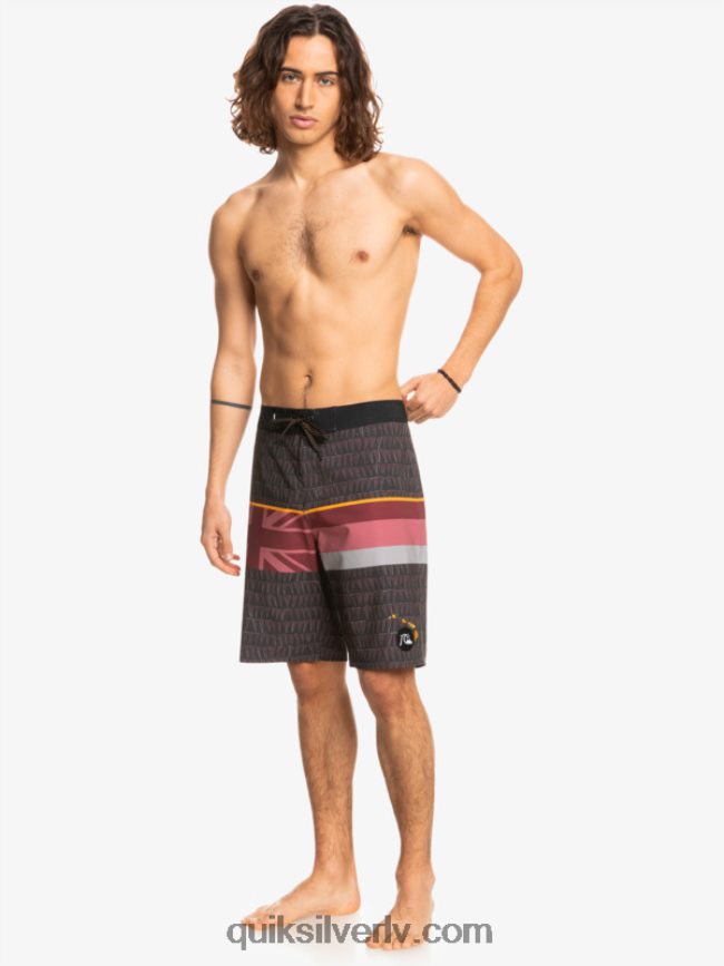 vīriešiem Quiksilver surfsilk izbalināta svītra 20 dēļu šorti rubīna vīns 88064R1605