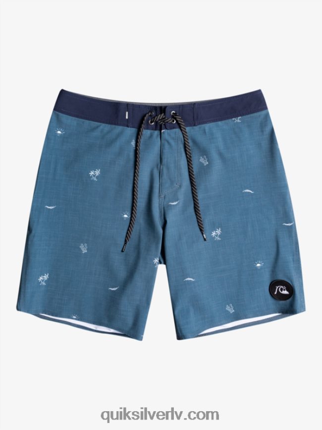 vīriešiem Quiksilver surfsilk izdalīja 19 dēļu šortus zīmotnes zilā krāsā 88064R1811