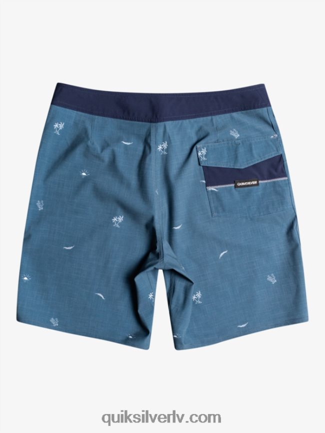 vīriešiem Quiksilver surfsilk izdalīja 19 dēļu šortus zīmotnes zilā krāsā 88064R1811