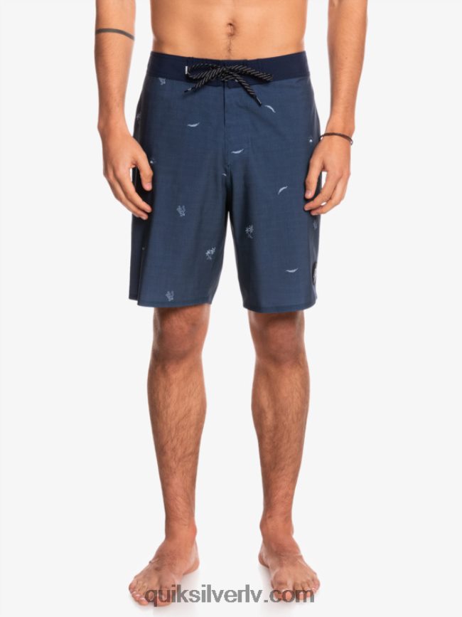 vīriešiem Quiksilver surfsilk izdalīja 19 dēļu šortus zīmotnes zilā krāsā 88064R1811