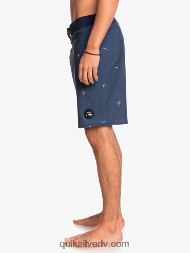vīriešiem Quiksilver surfsilk izdalīja 19 dēļu šortus zīmotnes zilā krāsā 88064R1811
