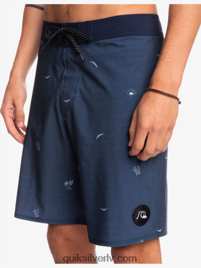 vīriešiem Quiksilver surfsilk izdalīja 19 dēļu šortus zīmotnes zilā krāsā 88064R1811