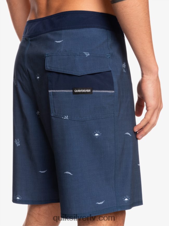 vīriešiem Quiksilver surfsilk izdalīja 19 dēļu šortus zīmotnes zilā krāsā 88064R1811