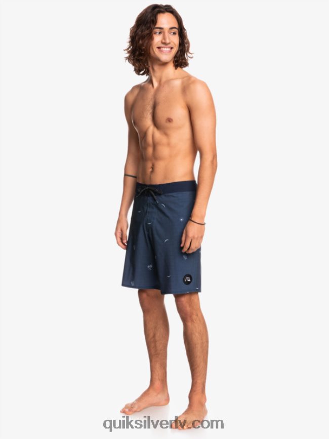 vīriešiem Quiksilver surfsilk izdalīja 19 dēļu šortus zīmotnes zilā krāsā 88064R1811