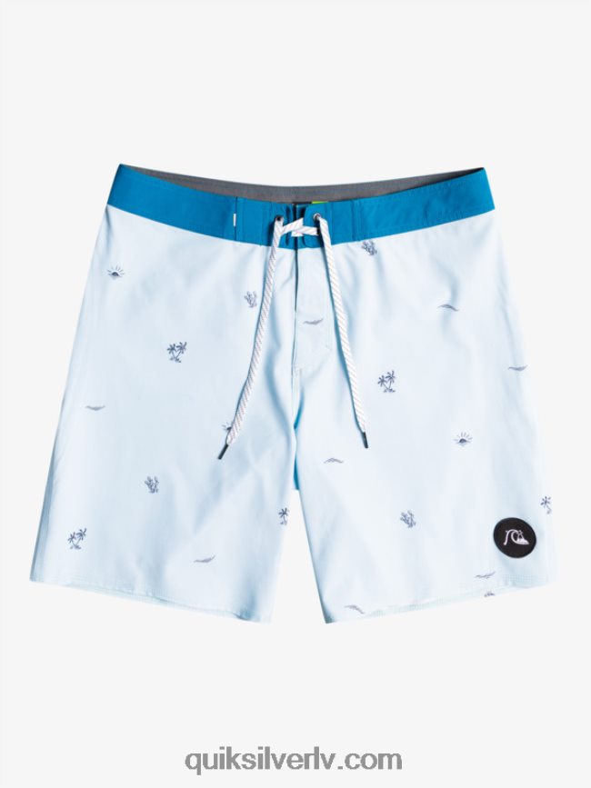 vīriešiem Quiksilver surfsilk izdalīja 19 dēļu šortus zili pelēks 88064R1812
