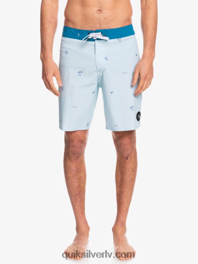 vīriešiem Quiksilver surfsilk izdalīja 19 dēļu šortus zili pelēks 88064R1812
