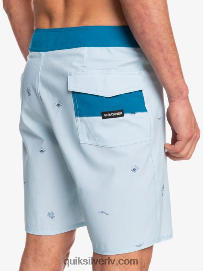 vīriešiem Quiksilver surfsilk izdalīja 19 dēļu šortus zili pelēks 88064R1812