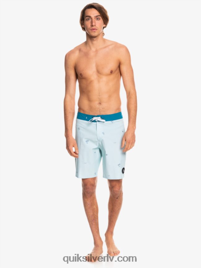 vīriešiem Quiksilver surfsilk izdalīja 19 dēļu šortus zili pelēks 88064R1812