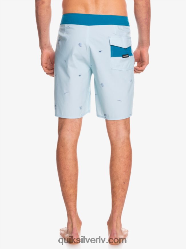 vīriešiem Quiksilver surfsilk izdalīja 19 dēļu šortus zili pelēks 88064R1812