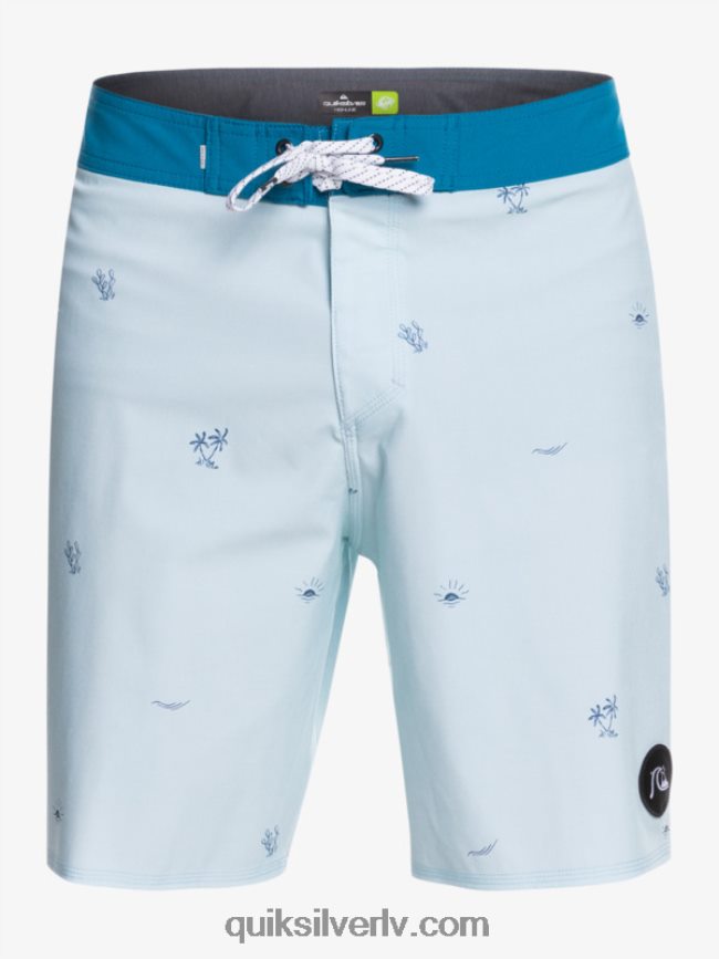 vīriešiem Quiksilver surfsilk izdalīja 19 dēļu šortus zili pelēks 88064R1812