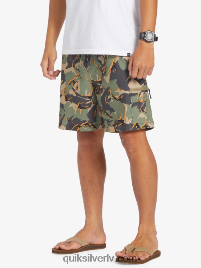 vīriešiem Quiksilver taxer cargo 18 amfībijas bordšorti camo - plage 88064R252