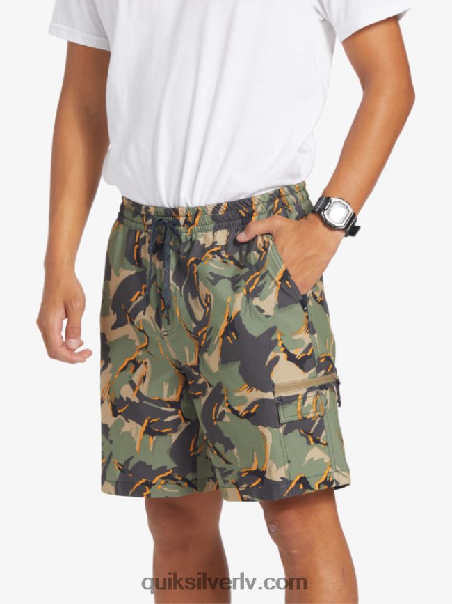 vīriešiem Quiksilver taxer cargo 18 amfībijas bordšorti camo - plage 88064R252