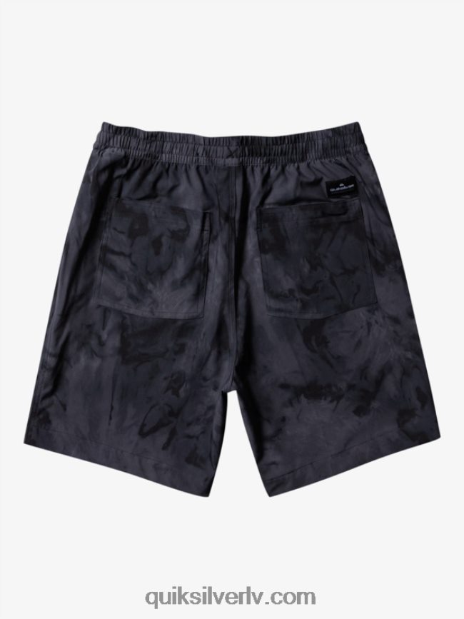 vīriešiem Quiksilver taxer print 18 abinieku borta šorti melns 88064R101
