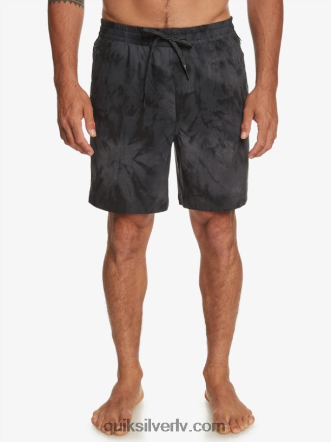 vīriešiem Quiksilver taxer print 18 abinieku borta šorti melns 88064R101