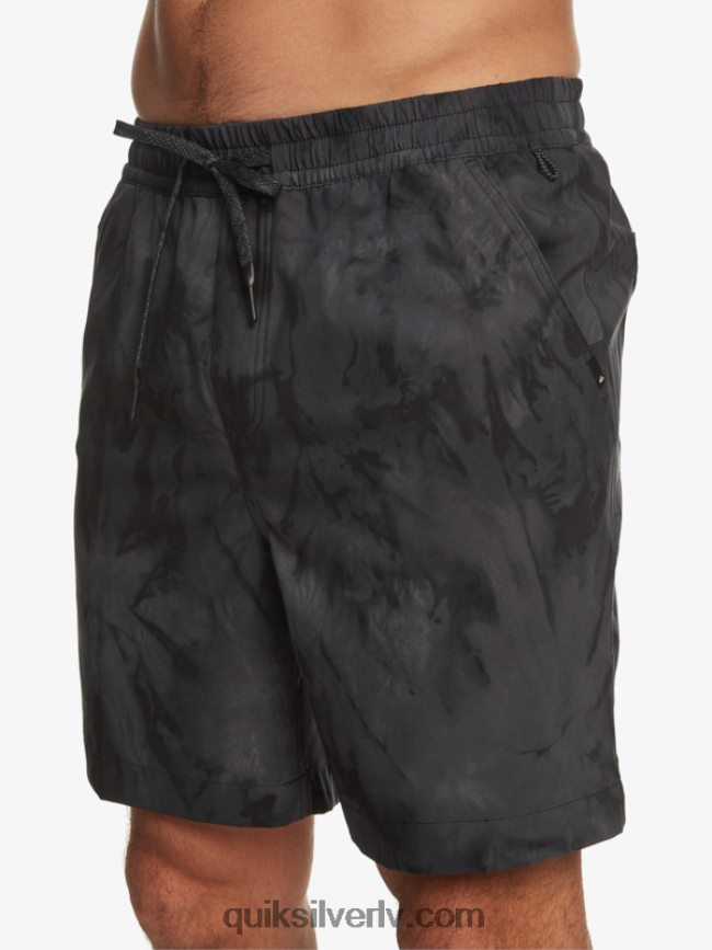 vīriešiem Quiksilver taxer print 18 abinieku borta šorti melns 88064R101
