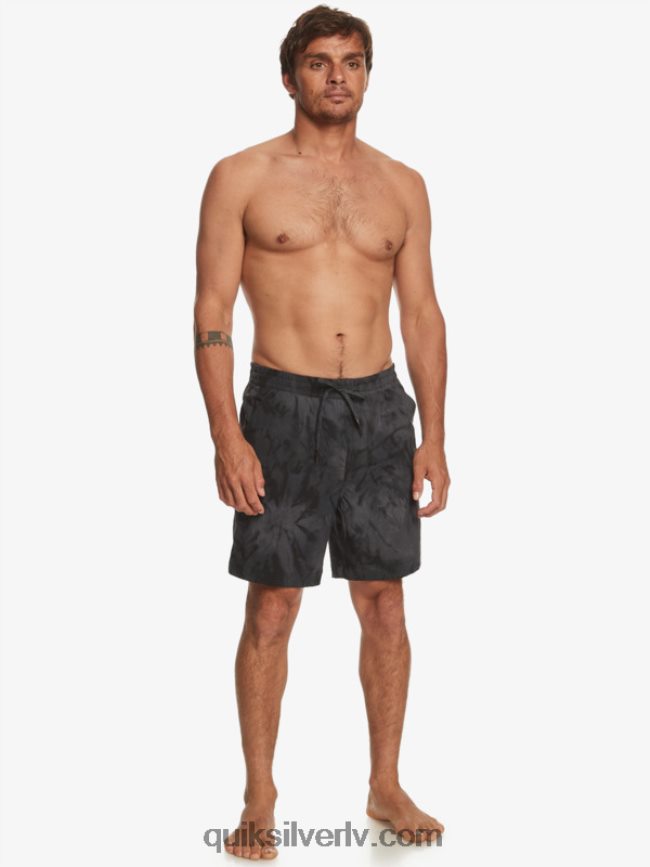 vīriešiem Quiksilver taxer print 18 abinieku borta šorti melns 88064R101